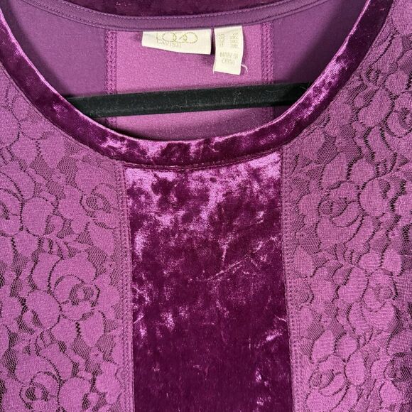 Logo Lavish Purple Velvet Lace Shirt Long Sleeve Size 2X Whimsy Goth Dark - Picture 15 of 16